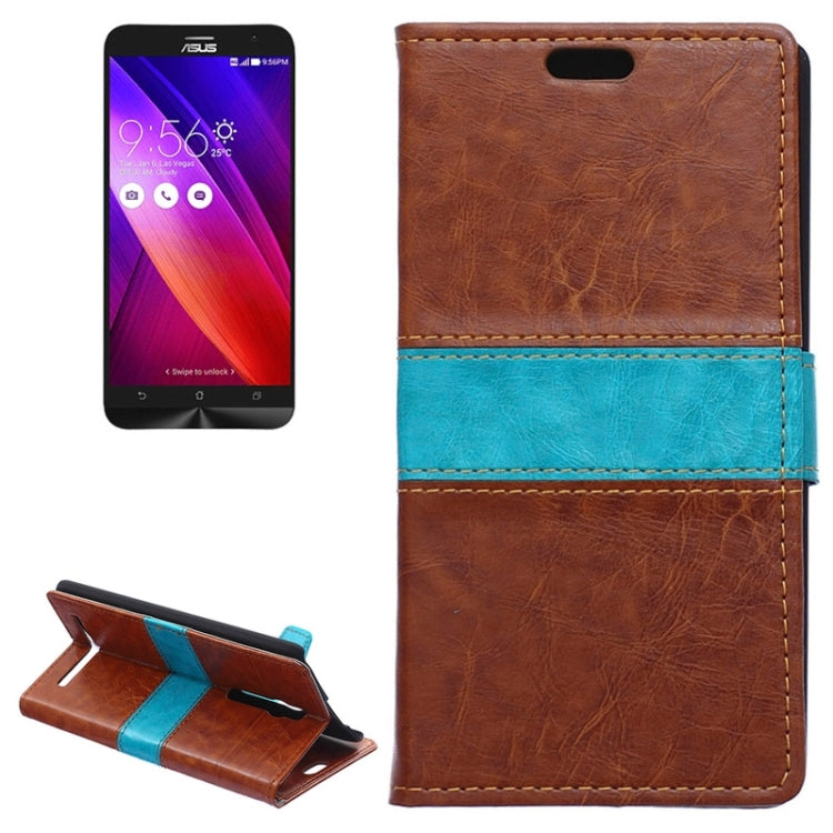 Color Matching Flip Leather Case with Holder & Card Slots & Wallet for ASUS Zenfone 2