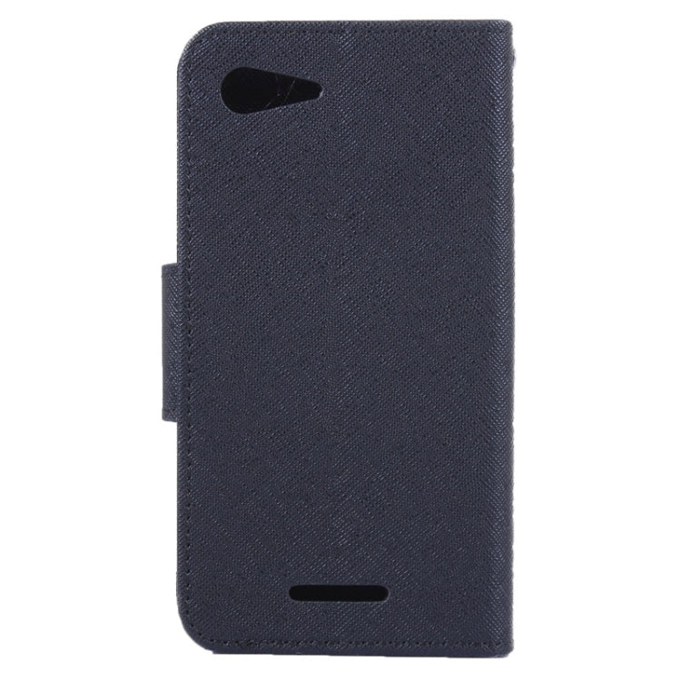 MERCURY Cross Texture Contrast Color Style Leather Case with Holder & Card Slots & Wallet for Sony Xperia E3