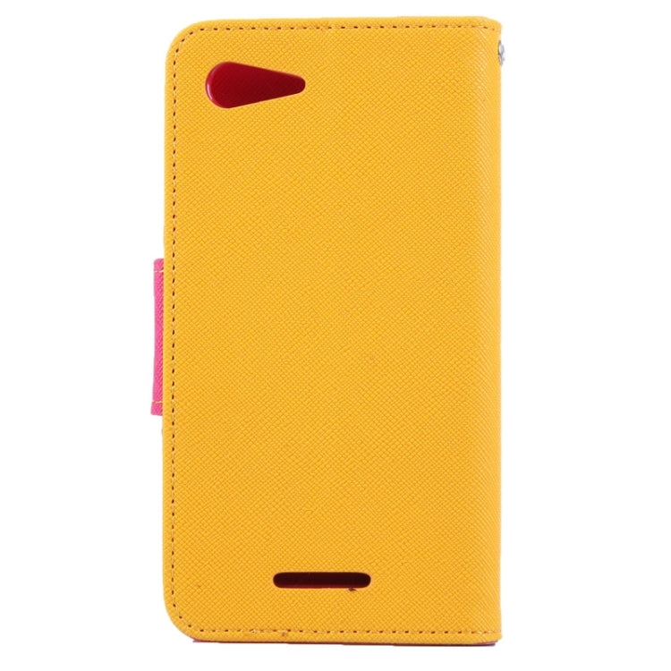 MERCURY Cross Texture Contrast Color Style Leather Case with Holder & Card Slots & Wallet for Sony Xperia E3