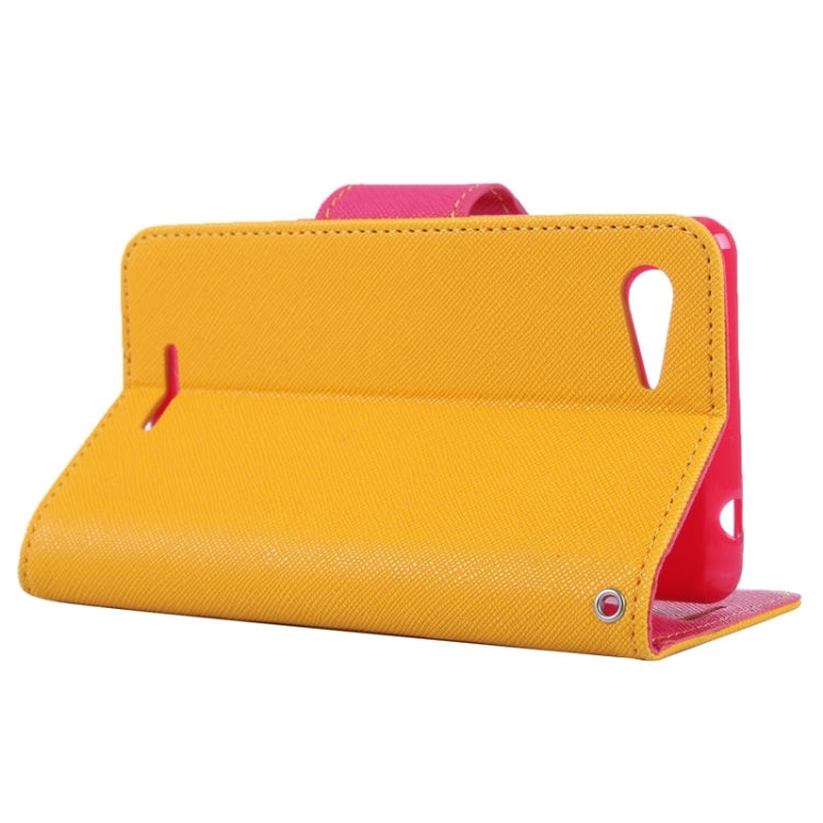 MERCURY Cross Texture Contrast Color Style Leather Case with Holder & Card Slots & Wallet for Sony Xperia E3