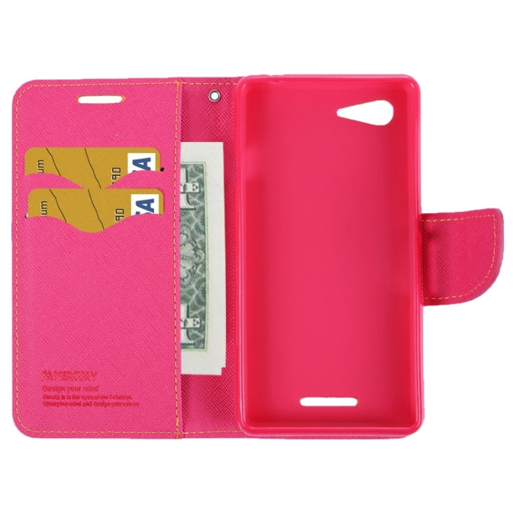 MERCURY Cross Texture Contrast Color Style Leather Case with Holder & Card Slots & Wallet for Sony Xperia E3