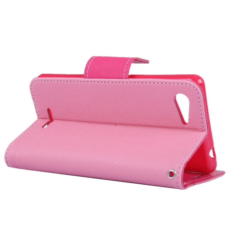 MERCURY Cross Texture Contrast Color Style Leather Case with Holder & Card Slots & Wallet for Sony Xperia E3