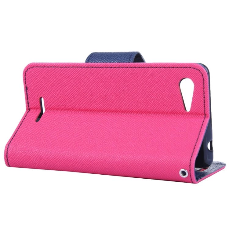 MERCURY Cross Texture Contrast Color Style Leather Case with Holder & Card Slots & Wallet for Sony Xperia E3