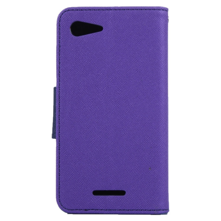 MERCURY Cross Texture Contrast Color Style Leather Case with Holder & Card Slots & Wallet for Sony Xperia E3