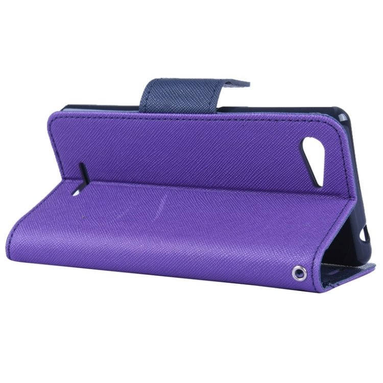 MERCURY Cross Texture Contrast Color Style Leather Case with Holder & Card Slots & Wallet for Sony Xperia E3