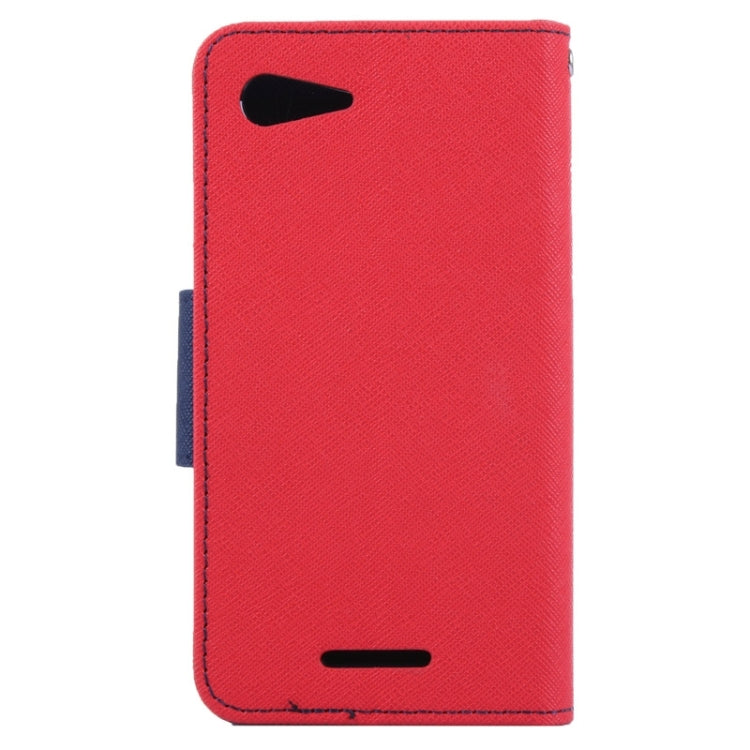 MERCURY Cross Texture Contrast Color Style Leather Case with Holder & Card Slots & Wallet for Sony Xperia E3