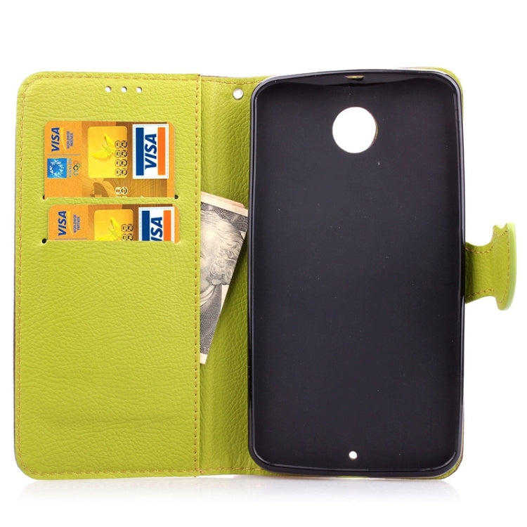 Leaf Magnetic Snap Litchi Texture Horizontal Flip Leather Case with Card Slots & Wallet & Holder & Lanyard for Google Nexus 6