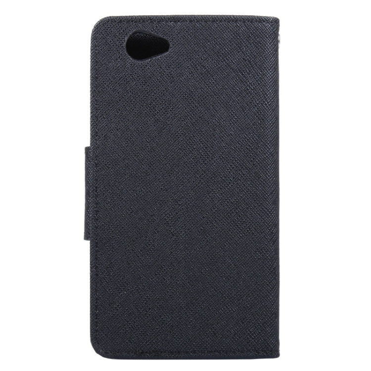 MERCURY Cross Texture Contrast Color Style Leather Case with Holder & Card Slots & Wallet for Sony Xperia Z1 Compact