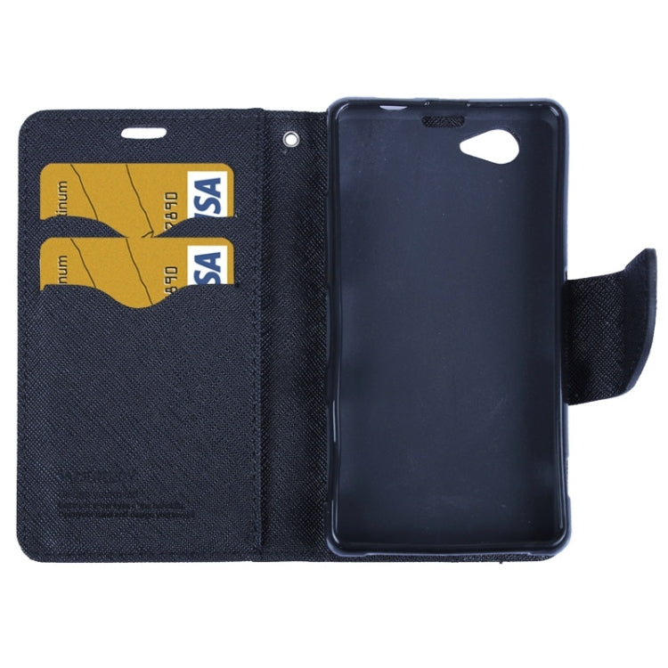 MERCURY Cross Texture Contrast Color Style Leather Case with Holder & Card Slots & Wallet for Sony Xperia Z1 Compact