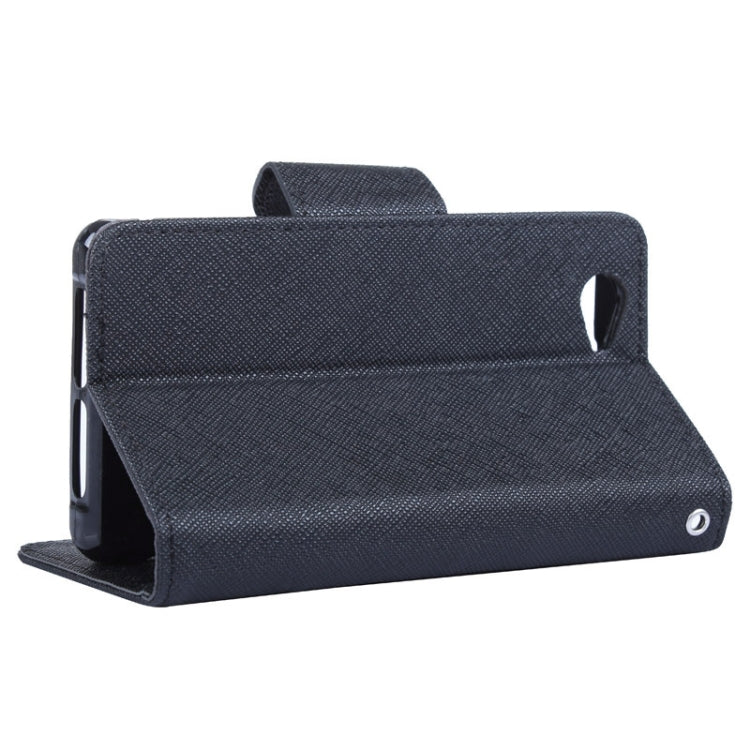 MERCURY Cross Texture Contrast Color Style Leather Case with Holder & Card Slots & Wallet for Sony Xperia Z1 Compact