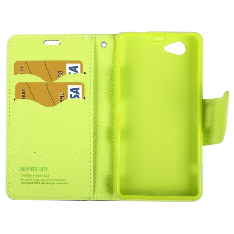 MERCURY Cross Texture Contrast Color Style Leather Case with Holder & Card Slots & Wallet for Sony Xperia Z1 Compact