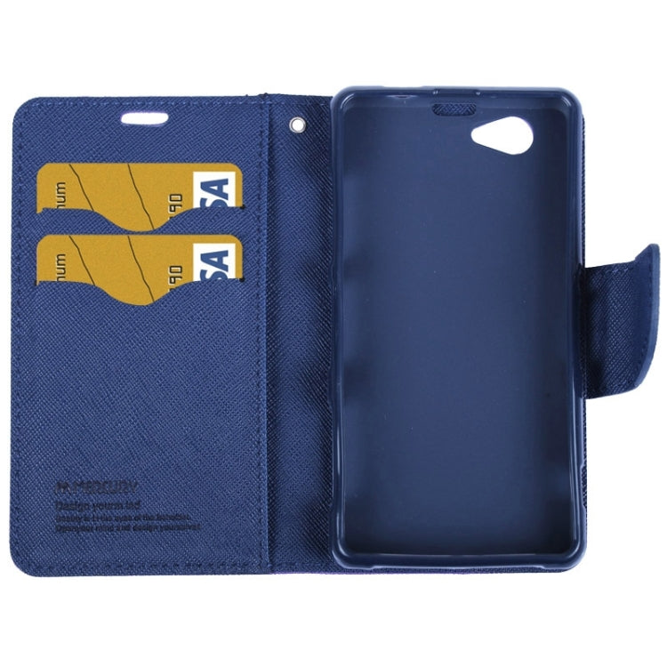 MERCURY Cross Texture Contrast Color Style Leather Case with Holder & Card Slots & Wallet for Sony Xperia Z1 Compact