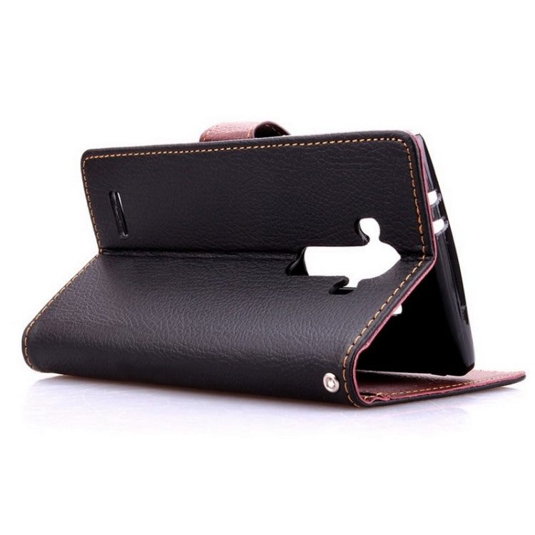 Leaf Magnetic Snap Litchi Texture Horizontal Flip Leather Case with Card Slots & Wallet & Holder & Lanyard for LG G4