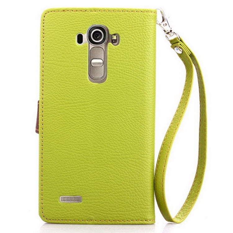 Leaf Magnetic Snap Litchi Texture Horizontal Flip Leather Case with Card Slots & Wallet & Holder & Lanyard for LG G4