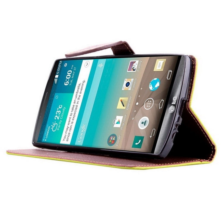 Leaf Magnetic Snap Litchi Texture Horizontal Flip Leather Case with Card Slots & Wallet & Holder & Lanyard for LG G4