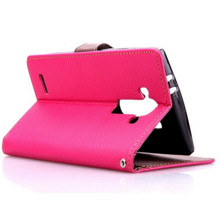 Leaf Magnetic Snap Litchi Texture Horizontal Flip Leather Case with Card Slots & Wallet & Holder & Lanyard for LG G4