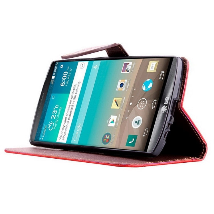 Leaf Magnetic Snap Litchi Texture Horizontal Flip Leather Case with Card Slots & Wallet & Holder & Lanyard for LG G4