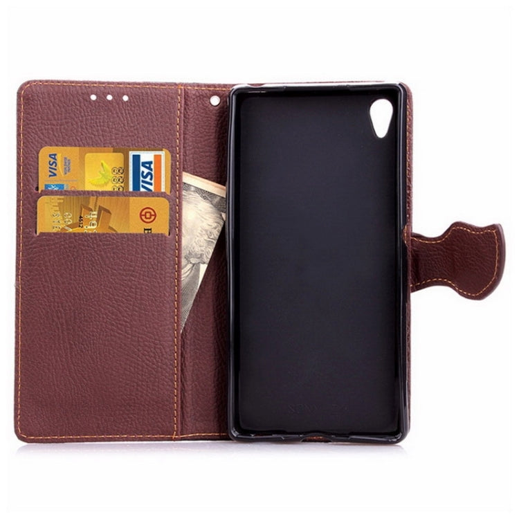 Leaf Magnetic Snap Litchi Texture Leather Case with Holder & Card Slots & Wallet for Sony Xperia Z4