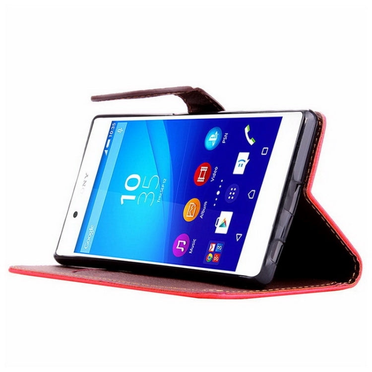 Leaf Magnetic Snap Litchi Texture Leather Case with Holder & Card Slots & Wallet for Sony Xperia Z4