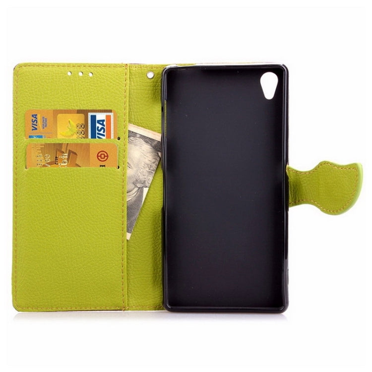 Leaf Magnetic Snap Litchi Texture Leather Case with Holder & Card Slots & Wallet for Sony Xperia Z4
