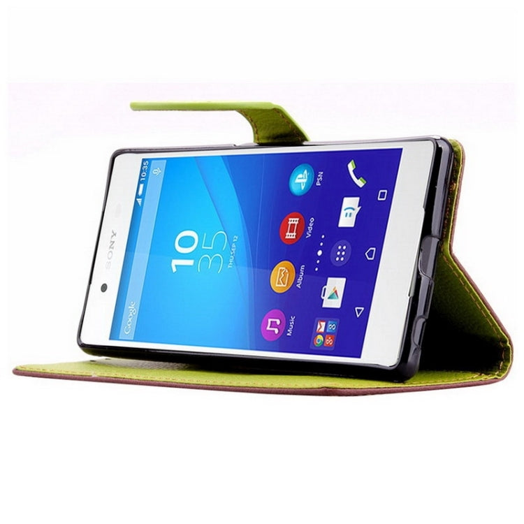 Leaf Magnetic Snap Litchi Texture Leather Case with Holder & Card Slots & Wallet for Sony Xperia Z4