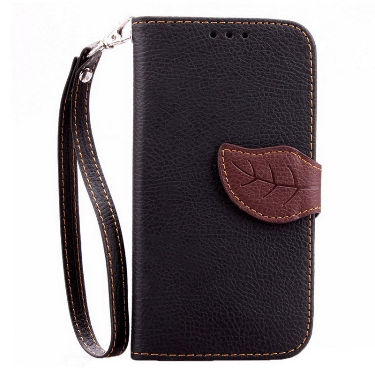 Leaf Magnetic Snap Litchi Texture Horizontal Flip Leather Case with Card Slots & Wallet & Holder & Lanyard for Huawei Ascend Y550
