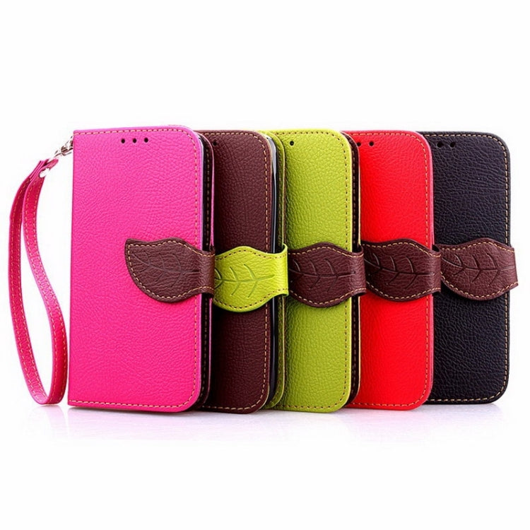 Leaf Magnetic Snap Litchi Texture Horizontal Flip Leather Case with Card Slots & Wallet & Holder & Lanyard for Huawei Ascend Y550