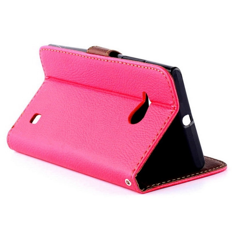 Leaf Magnetic Snap Litchi Texture Horizontal Flip Leather Case with Card Slots & Wallet & Holder & Lanyard for Nokia Lumia 730