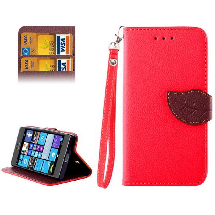 Leaf Magnetic Snap Litchi Texture Horizontal Flip Leather Case with Card Slots & Wallet & Holder & Lanyard for Nokia Lumia 730