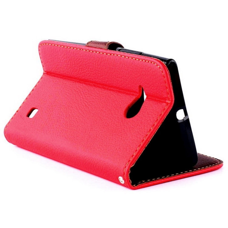 Leaf Magnetic Snap Litchi Texture Horizontal Flip Leather Case with Card Slots & Wallet & Holder & Lanyard for Nokia Lumia 730