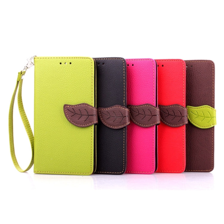Leaf Magnetic Snap Litchi Texture Horizontal Flip Leather Case with Card Slots & Wallet & Holder & Lanyard for OnePlus One