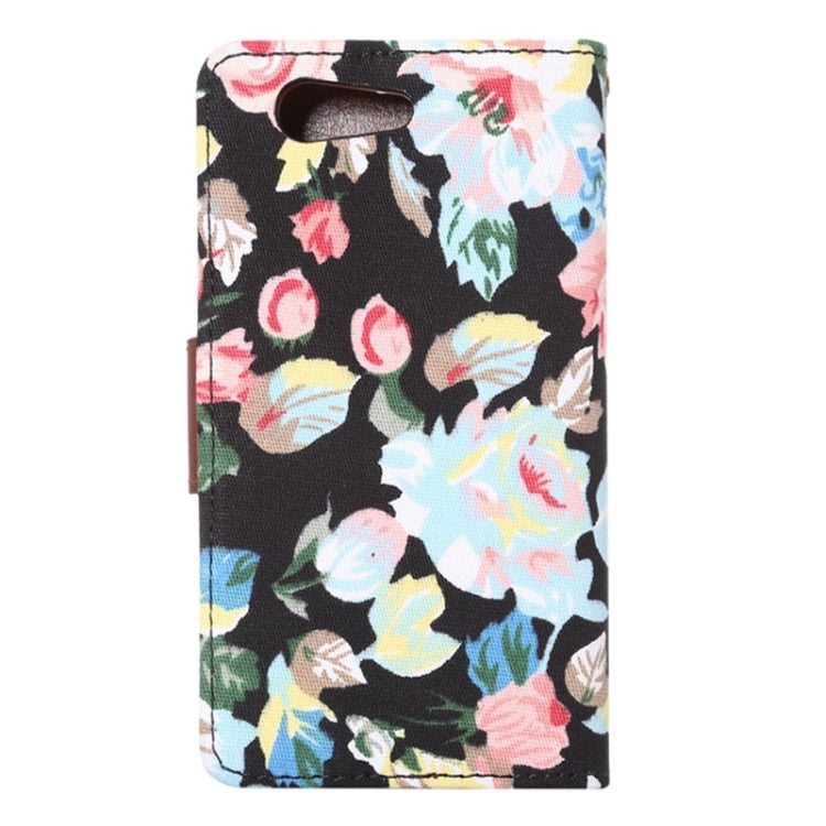 Flower Pattern Horizontal Flip Magnetic Buckle Leather Case with Card Slots & Holder for Sony Xperia Z4 Compact
