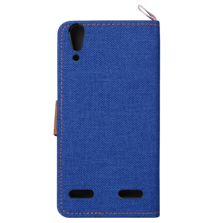 Denim Texture Horizontal Flip Leather Case with Card Slots & Holder for Lenovo A6000