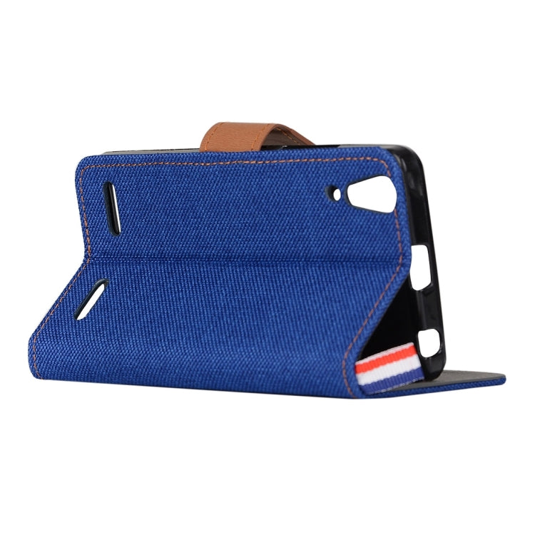 Denim Texture Horizontal Flip Leather Case with Card Slots & Holder for Lenovo A6000