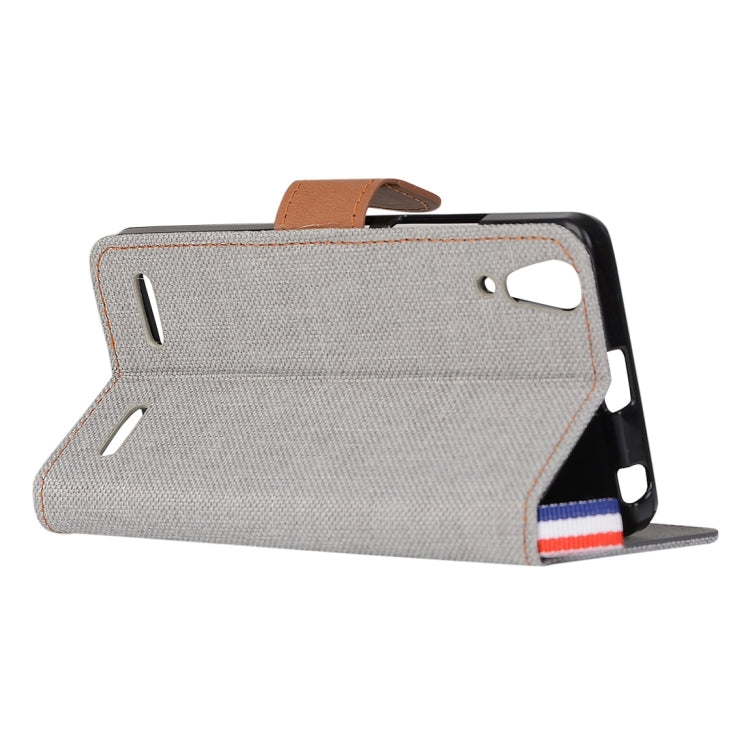 Denim Texture Horizontal Flip Leather Case with Card Slots & Holder for Lenovo A6000