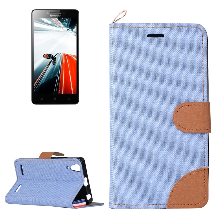 Denim Texture Horizontal Flip Leather Case with Card Slots & Holder for Lenovo A6000