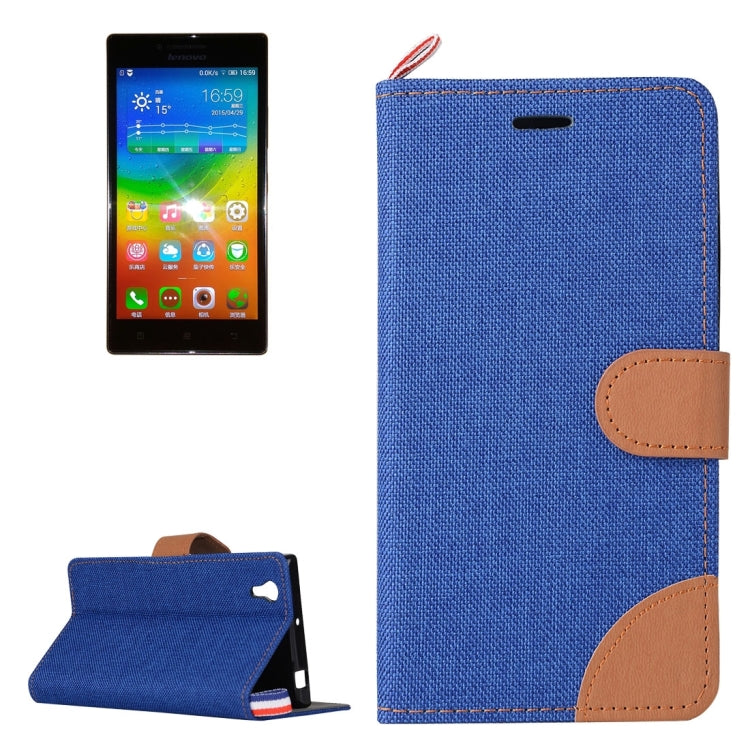 Denim Texture Horizontal Flip Leather Case with Card Slots & Holder for Lenovo P70