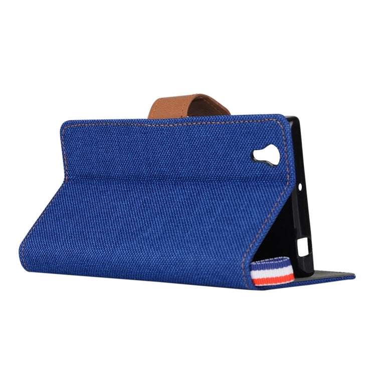 Denim Texture Horizontal Flip Leather Case with Card Slots & Holder for Lenovo P70