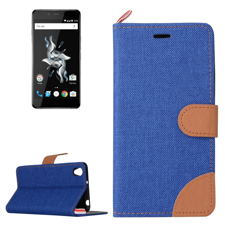 Denim Texture Horizontal Flip Leather Case with Card Slots & Holder for OnePlus X