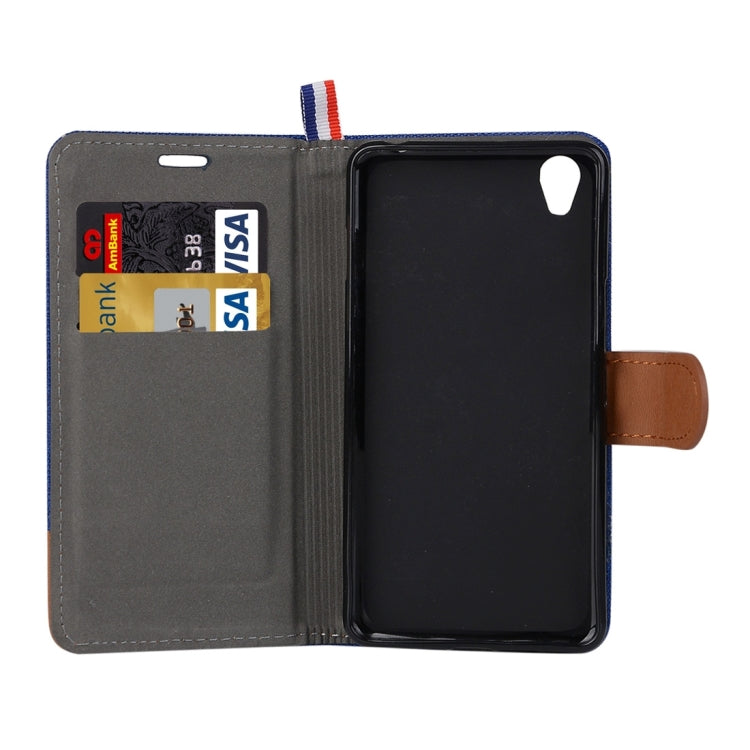 Denim Texture Horizontal Flip Leather Case with Card Slots & Holder for OnePlus X