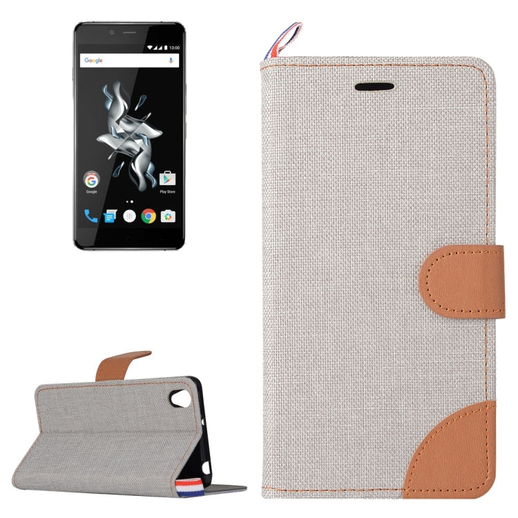Denim Texture Horizontal Flip Leather Case with Card Slots & Holder for OnePlus X