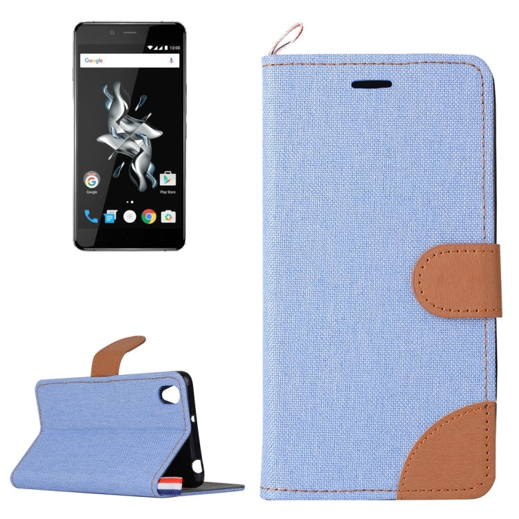 Denim Texture Horizontal Flip Leather Case with Card Slots & Holder for OnePlus X