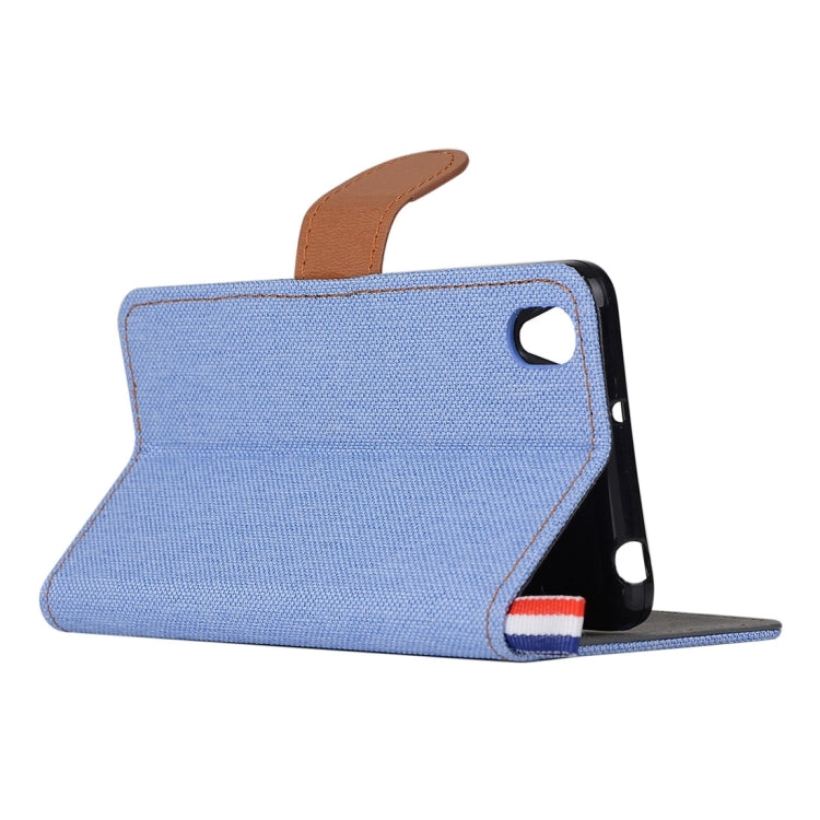 Denim Texture Horizontal Flip Leather Case with Card Slots & Holder for OnePlus X