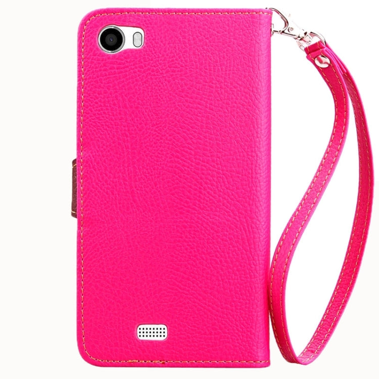 Leaf Magnetic Snap Litchi Texture Horizontal Flip Leather Case with Card Slots & Holder & Wallet & Lanyard for Wiko Lenny