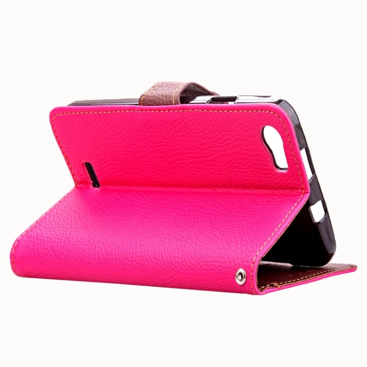 Leaf Magnetic Snap Litchi Texture Horizontal Flip Leather Case with Card Slots & Holder & Wallet & Lanyard for Wiko Lenny