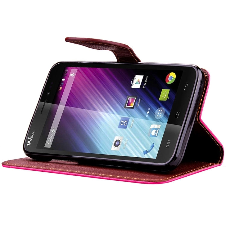 Leaf Magnetic Snap Litchi Texture Horizontal Flip Leather Case with Card Slots & Holder & Wallet & Lanyard for Wiko Lenny