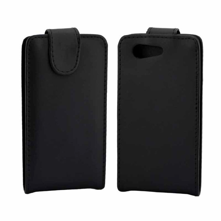 Vertical Flip Magnetic Button Leather Case for Sony Z4 Mini / Z4 Compact