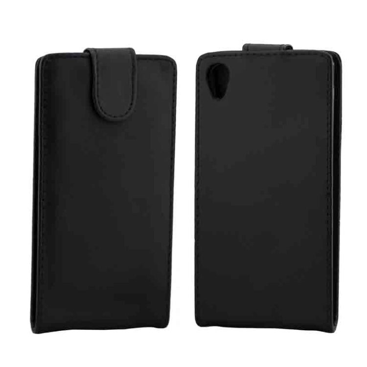 Vertical Flip Magnetic Button Leather Case for Sony Xperia M4 Aqua
