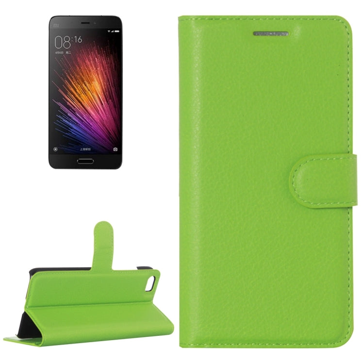 For Xiaomi Mi5 Litchi Texture Horizontal Flip Leather Case with Holder & Card Slots & Wallet