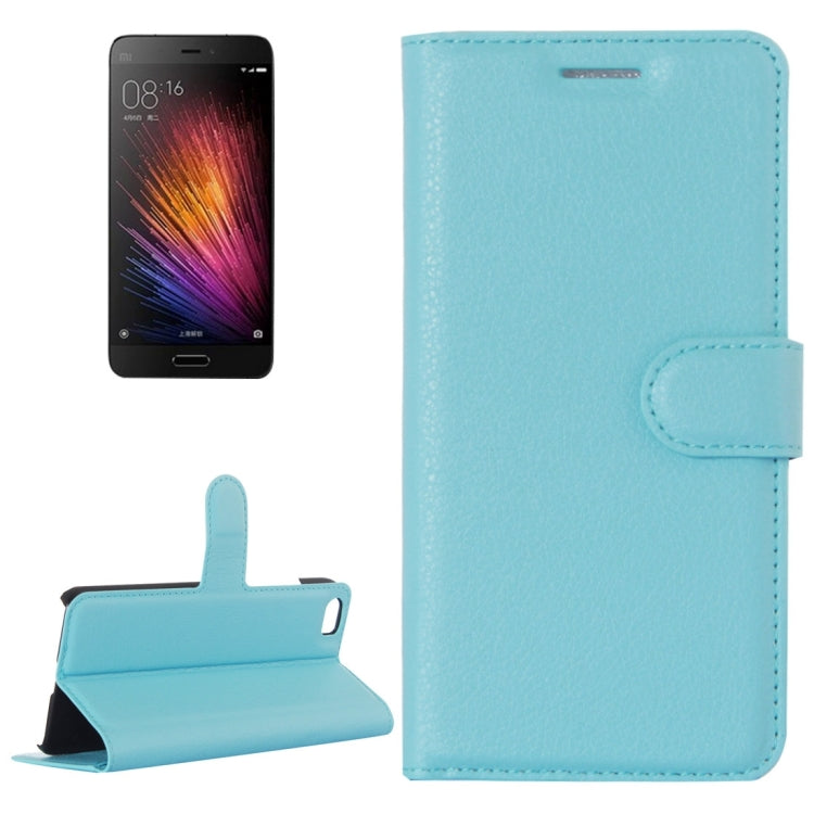 For Xiaomi Mi5 Litchi Texture Horizontal Flip Leather Case with Holder & Card Slots & Wallet